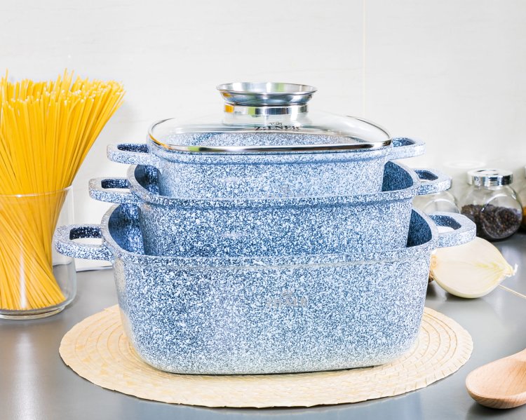 Zestaw Garnków Marmurkowych 6 EL  ZL-7077