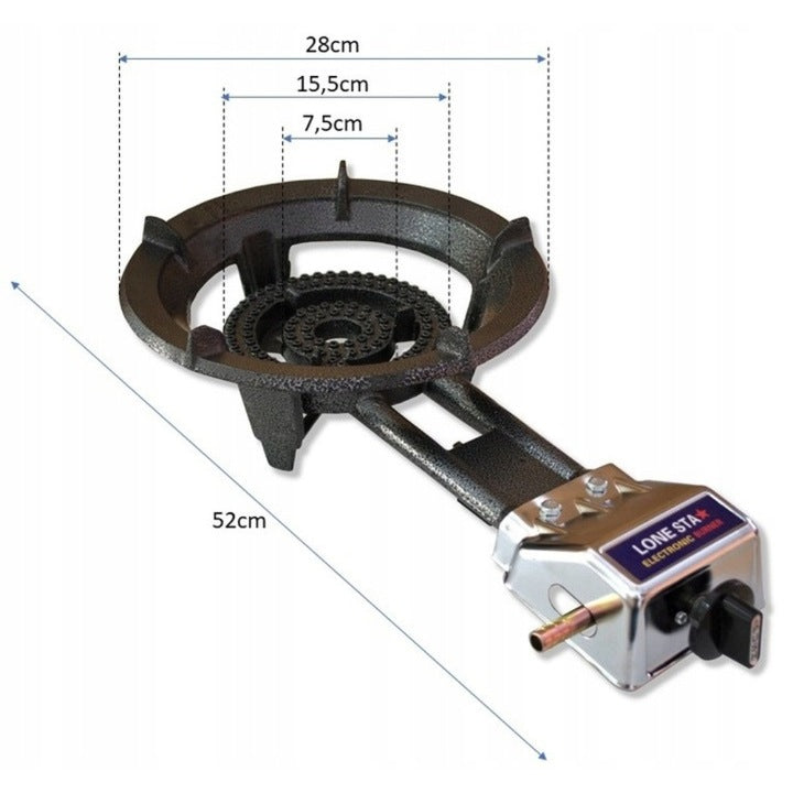 PALNIK GAZOWY ŻELIWNY TABORET PIEZO ZAPŁON MOCNY 8,5kW
