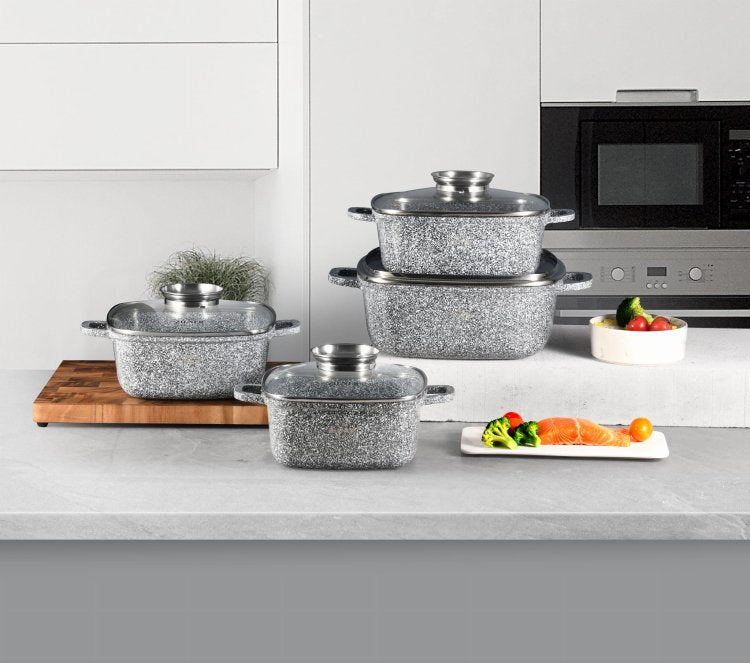 Zestaw 8-częściowy z powłoką ceramiczno- marmurkową ZILNER ZL-8534