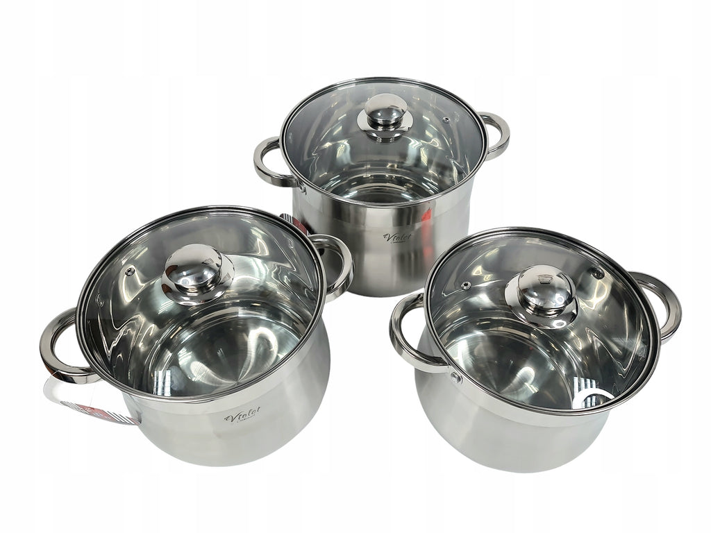 Zestaw garnków MISS KITCHEN VIOLET stal nierdzewna 6 el. MDL215