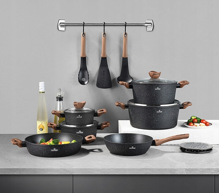Zestaw garnków Zilner PREMIUM aluminiowe 15 el.  ZL-8518